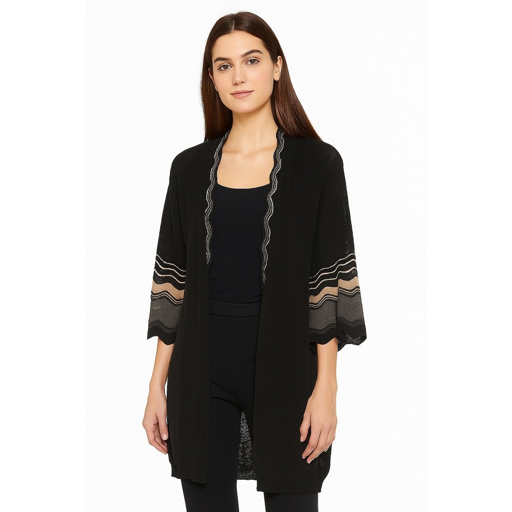 Missoni merino Wool Knit Duster Cardigan Lightweight Open Front Made‎ Italy flaw